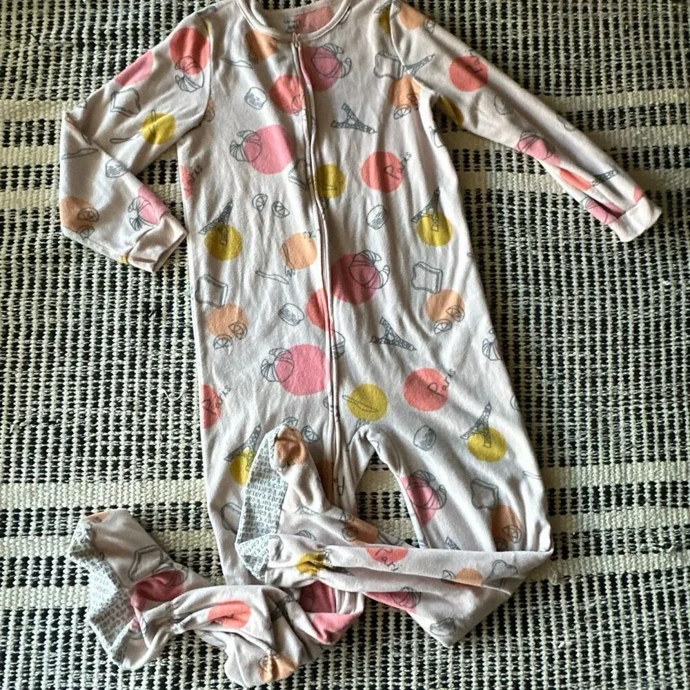 Carters size 8 pink footed PJS pink
